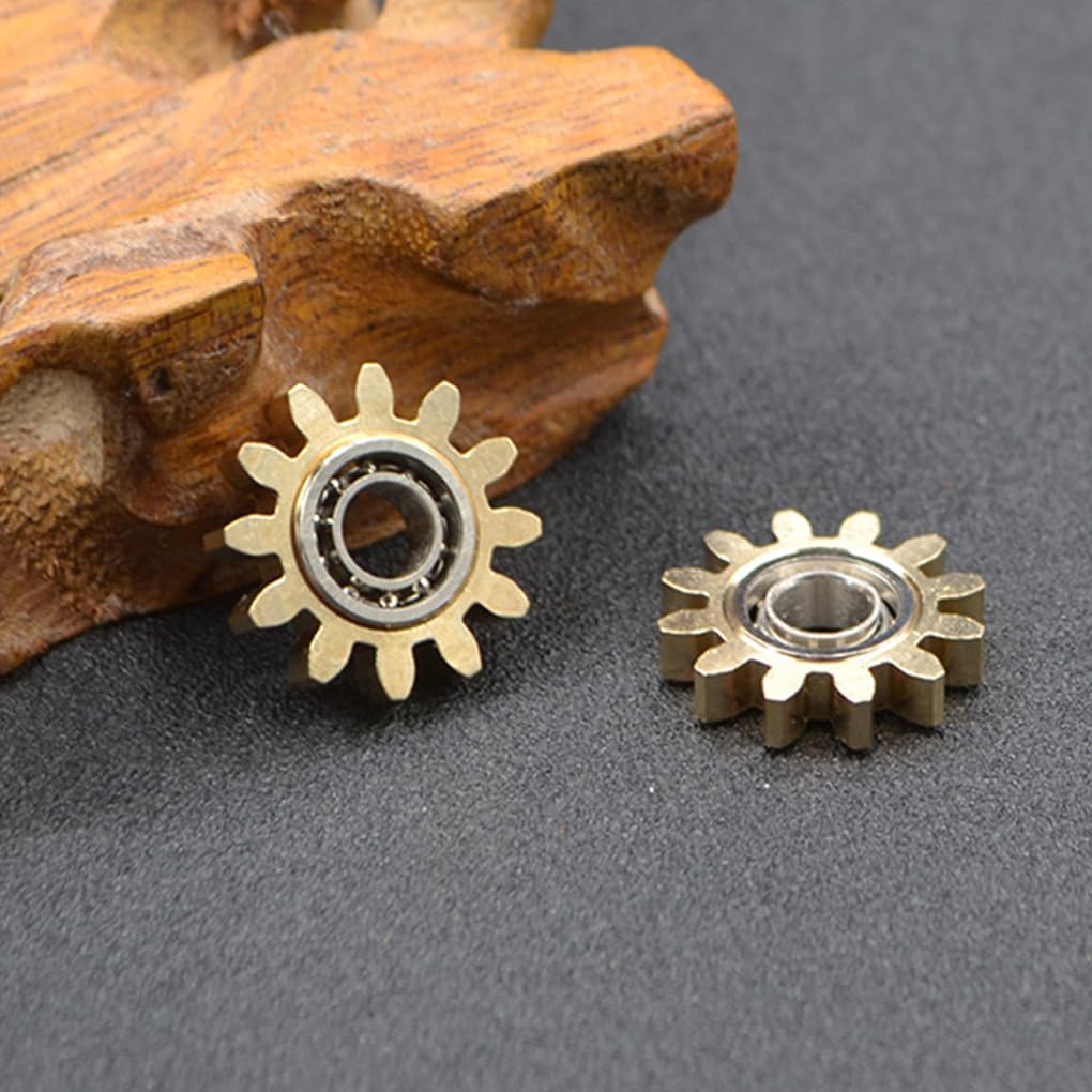 Pure Brass Fidget Spinner Gears Linkage Fidget Gyro Toy Metal DIY Hand Spinner Spins Long Time EDC Focus Meditation Break Bad Habits ADHD with Multiple Premium Bearings (Spinner 3 Gears White) - FocusAid Essentials: Empowering ADHD Living