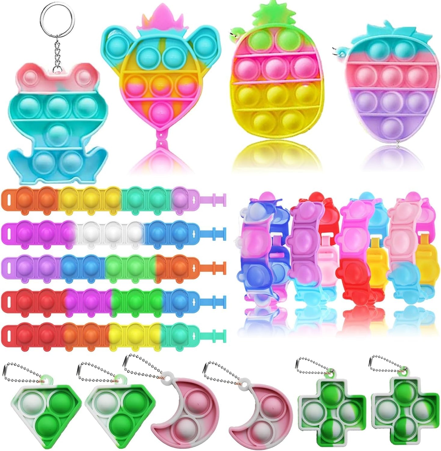 120 Pcs Party Favors for Kids 4 - 8 - 12, Pop Fidget Toys, Treasure Box Toys, Classroom Prizes, Pinata Filler Goodie Bag Stuffers, Treasure Chest, Carnival Prizes, Prize Box Toys for Boys Girls - FocusAid Essentials: Empowering ADHD Living