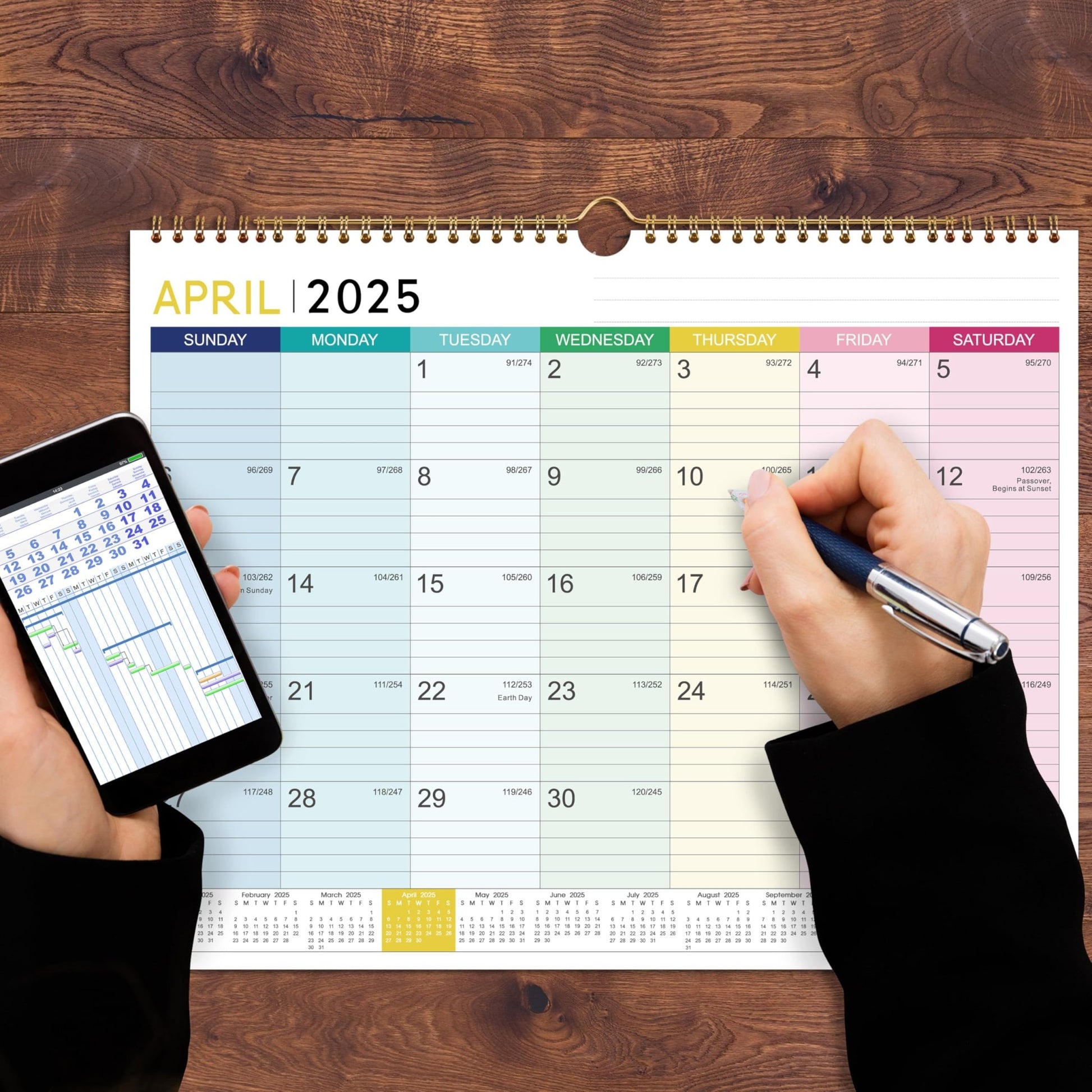 2025 Calendar - Wall Calendar 2025, Jan. 2025 - Dec. 2025, 12 Monthly Calendar with Thick Paper, 15" x 11.5", Hanging Hook - Colorful Lump - FocusAid Essentials: Empowering ADHD Living