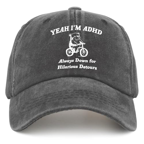 "Yeah I'm ADHD: Always Down for Hilarious Detours" Baseball Cap - FocusAid Essentials: Empowering ADHD Living