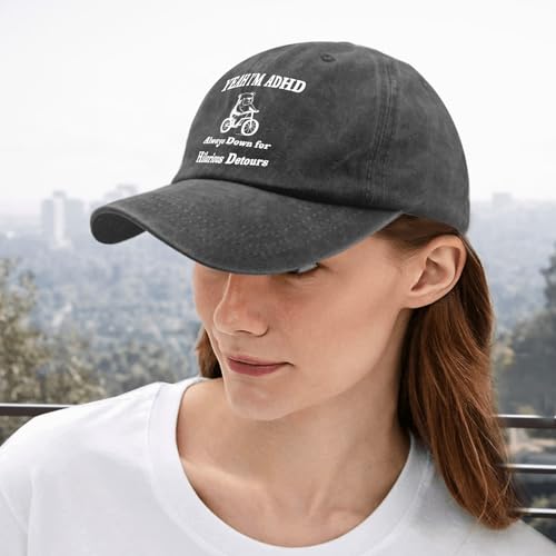 "Yeah I'm ADHD: Always Down for Hilarious Detours" Baseball Cap - FocusAid Essentials: Empowering ADHD Living