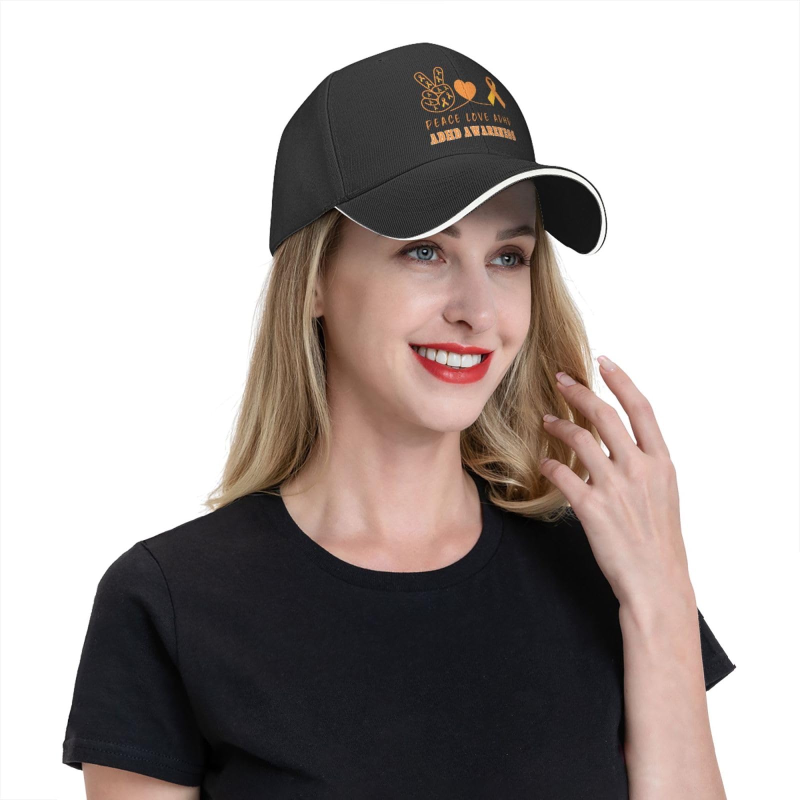 "Peace, Love, ADHD" Baseball Cap - FocusAid Essentials: Empowering ADHD Living