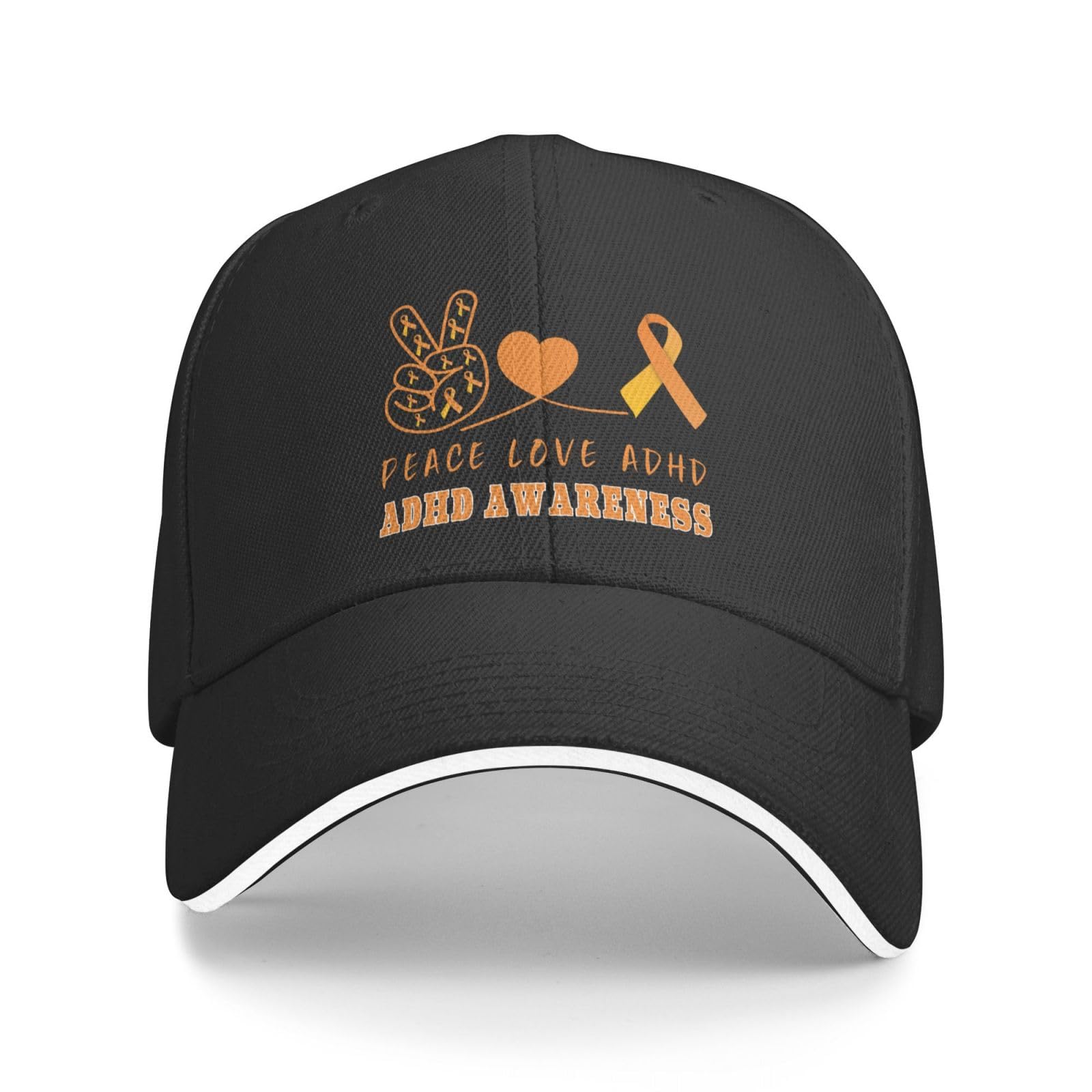 "Peace, Love, ADHD" Baseball Cap - FocusAid Essentials: Empowering ADHD Living