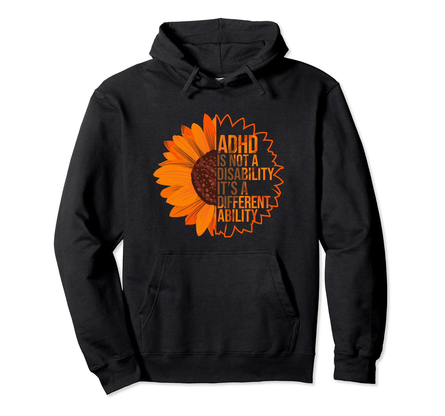 ADHD Awareness Sunflower Pullover Hoodie - FocusAid Essentials: Empowering ADHD Living