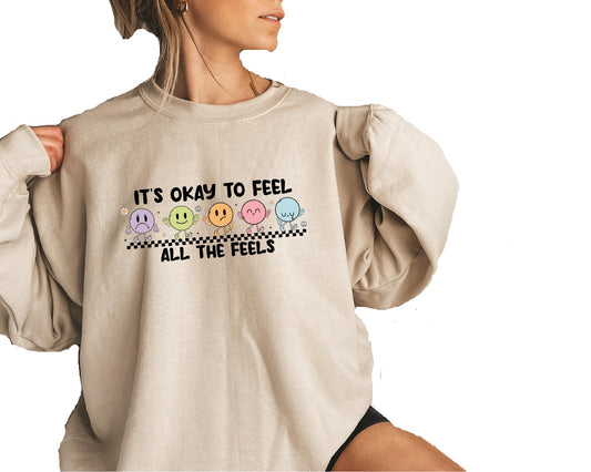 "Its Okay To Feel All The Feels" - ADHD Sweatshirt - FocusAid Essentials: Empowering ADHD Living