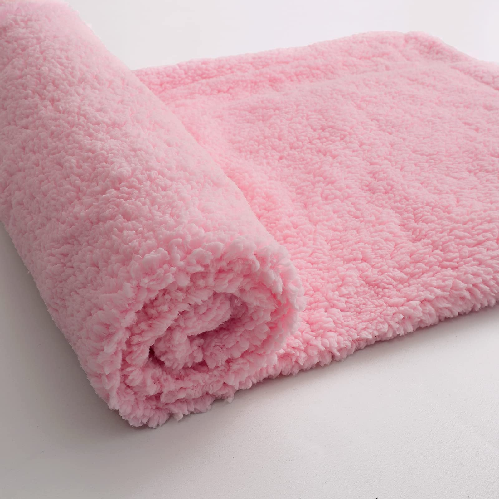 BENRON Light Pink Throw Blankets, Soft Shaggy Fuzzy Sherpa Cute Baby Pink Throw Cozy Fluffy Faux Fur Blankets for Bed Couch Sofa Washable, 50"x60" - FocusAid Essentials: Empowering ADHD Living