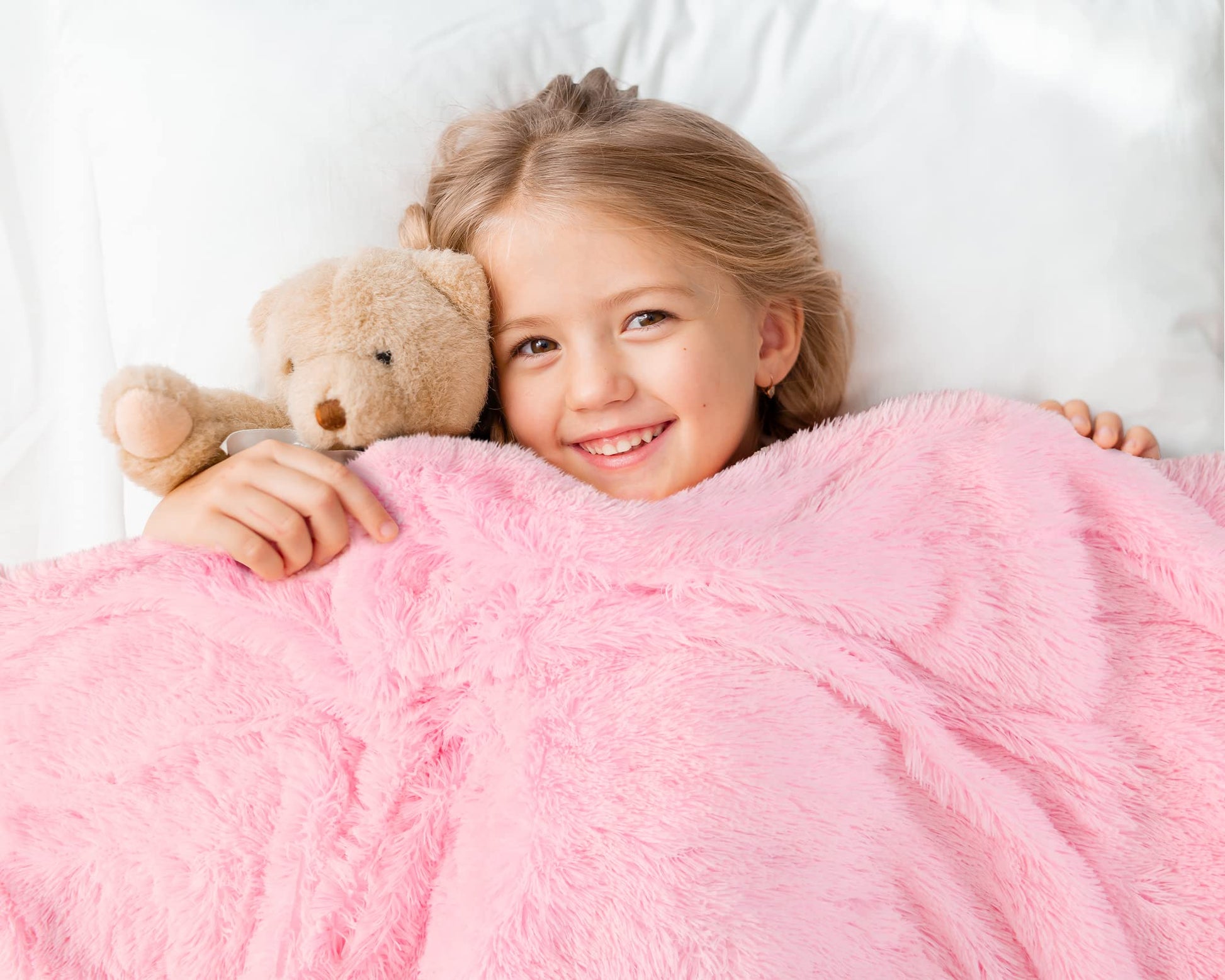 BENRON Light Pink Throw Blankets, Soft Shaggy Fuzzy Sherpa Cute Baby Pink Throw Cozy Fluffy Faux Fur Blankets for Bed Couch Sofa Washable, 50"x60" - FocusAid Essentials: Empowering ADHD Living