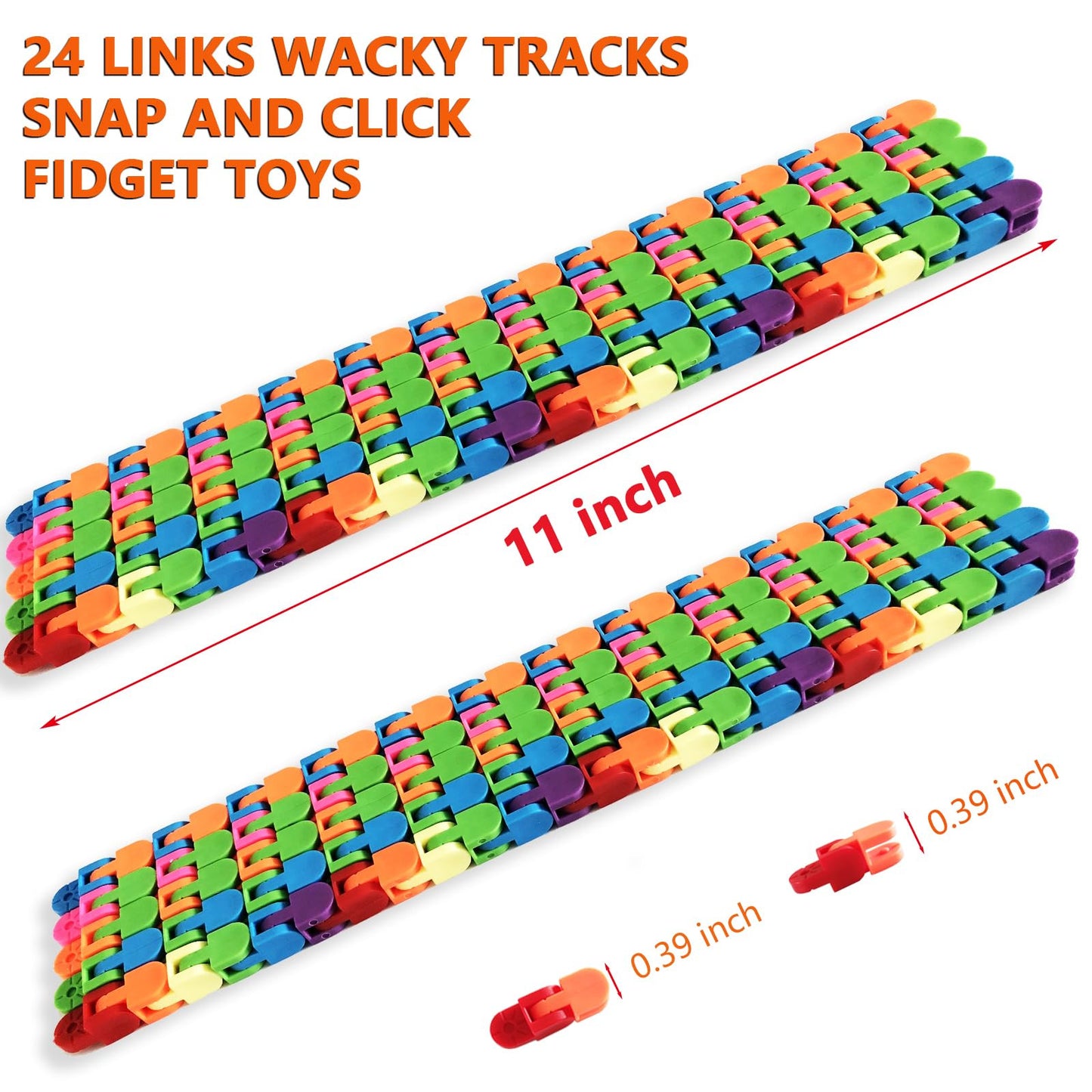 10 Pack Wacky Tracks Fidget Toys Gifts for Kids Students Classroom School Prizes Snap and Click Finger Sensory Toys for Adults Stress Relief ADD ADHD Autistic Keeps Hands Busy (10) - FocusAid Essentials: Empowering ADHD Living