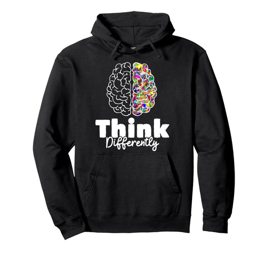 "Think Differently" Pullover Hoodie - FocusAid Essentials: Empowering ADHD Living