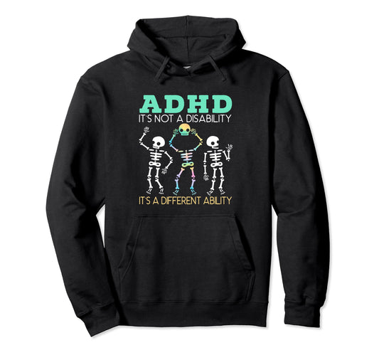 "It's Not A Disability - It's A Different Ability" ADHD Pullover Hoodie - FocusAid Essentials: Empowering ADHD Living