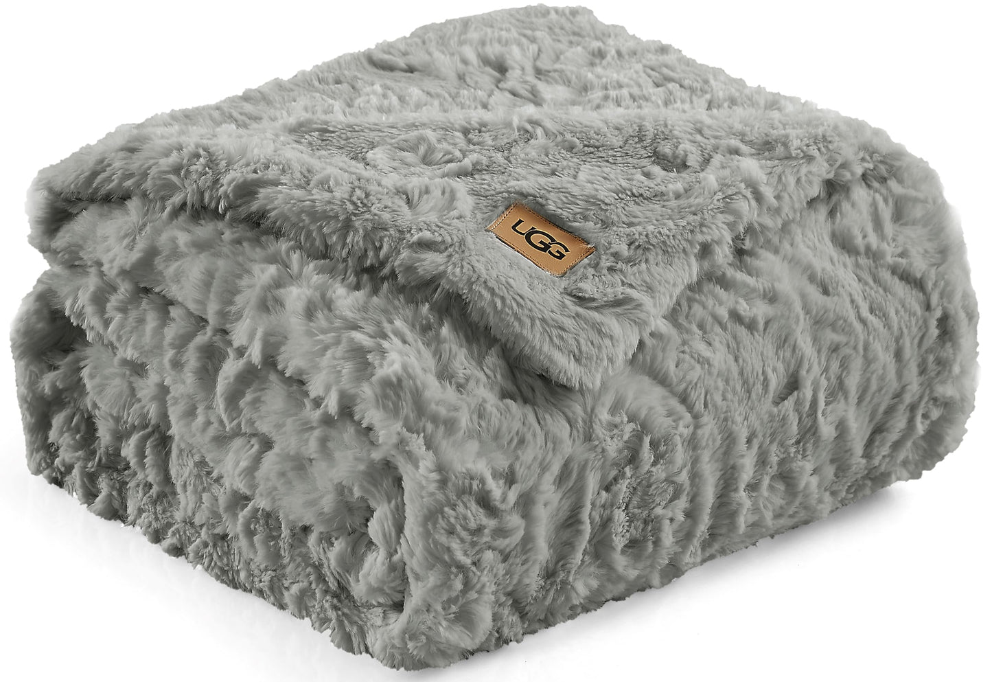 UGG 10485 Adalee Soft Faux Fur Reversible Accent Throw Blanket Luxury Cozy Fuzzy Fluffy Hotel Style Boho Home Decor Luxurious Soft Blankets for Sofa, 70 x 50-Inch, Seal - FocusAid Essentials: Empowering ADHD Living