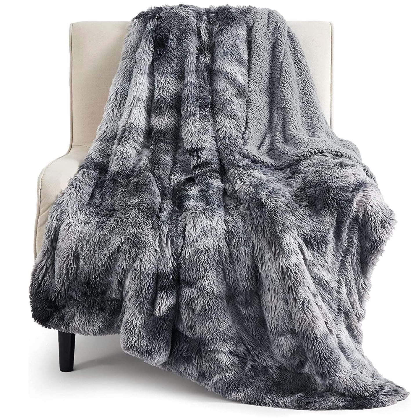 Bedsure Soft Throw Blanket for Couch, Fuzzy Blanket Fluffy Sherpa Fleece Blankets & Throws, Christmas Blanket Gifts for Women Men, Cozy Thick Warm Plush Faux Fur Blanket Bed Room Decor, 50x60, Grey - FocusAid Essentials: Empowering ADHD Living