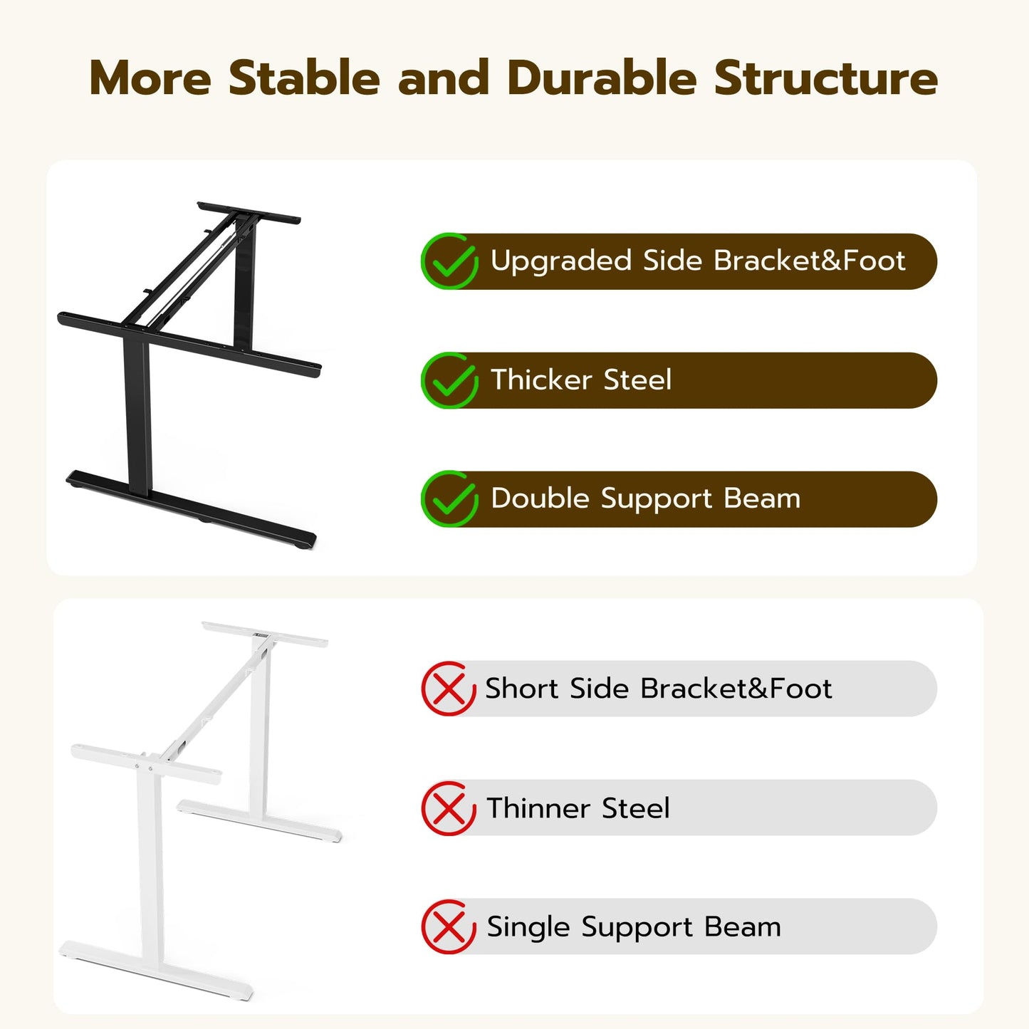 Acrolix 59" Reversiable L - Shaped Electric Standing Desk Adjustable Height Gaming Stand Up Corner Desk Sit Stand Home Office Computer Desk with Splice Board,Rustic Brown Top - FocusAid Essentials: Empowering ADHD Living