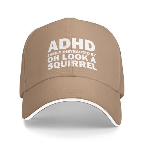 "ADHD - Easily Distracted by, Oh Look A Squirrel" Hat - FocusAid Essentials: Empowering ADHD Living