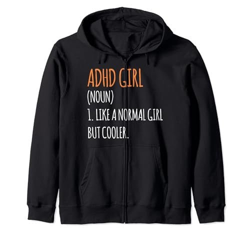 "ADHD Girl" Zip Hoodie - FocusAid Essentials: Empowering ADHD Living