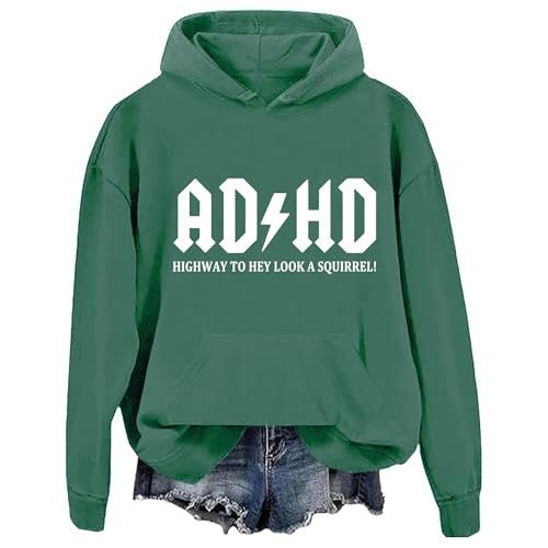 "ADHD - Highway To Hey Look A Squirrel" Pullover Hoodie - FocusAid Essentials: Empowering ADHD Living