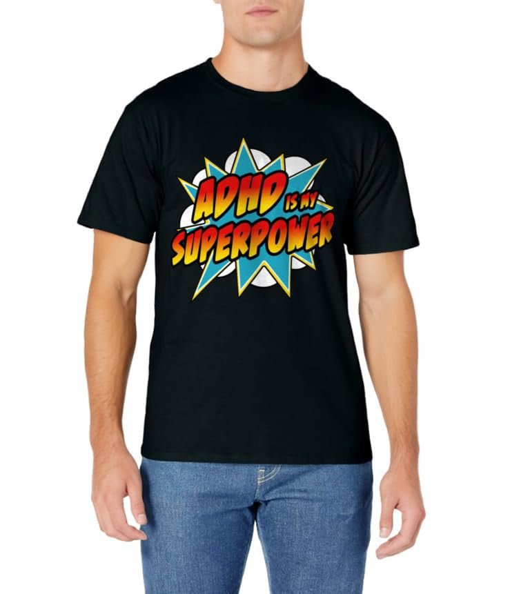 ADHD Is My Superpower - Superhero Comic ADHD T-Shirt - FocusAid Essentials: Empowering ADHD Living