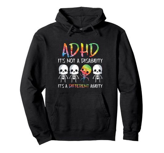 "ADHD It's Not Disability... It's A Different Ability" Pullover Hoodie - FocusAid Essentials: Empowering ADHD Living