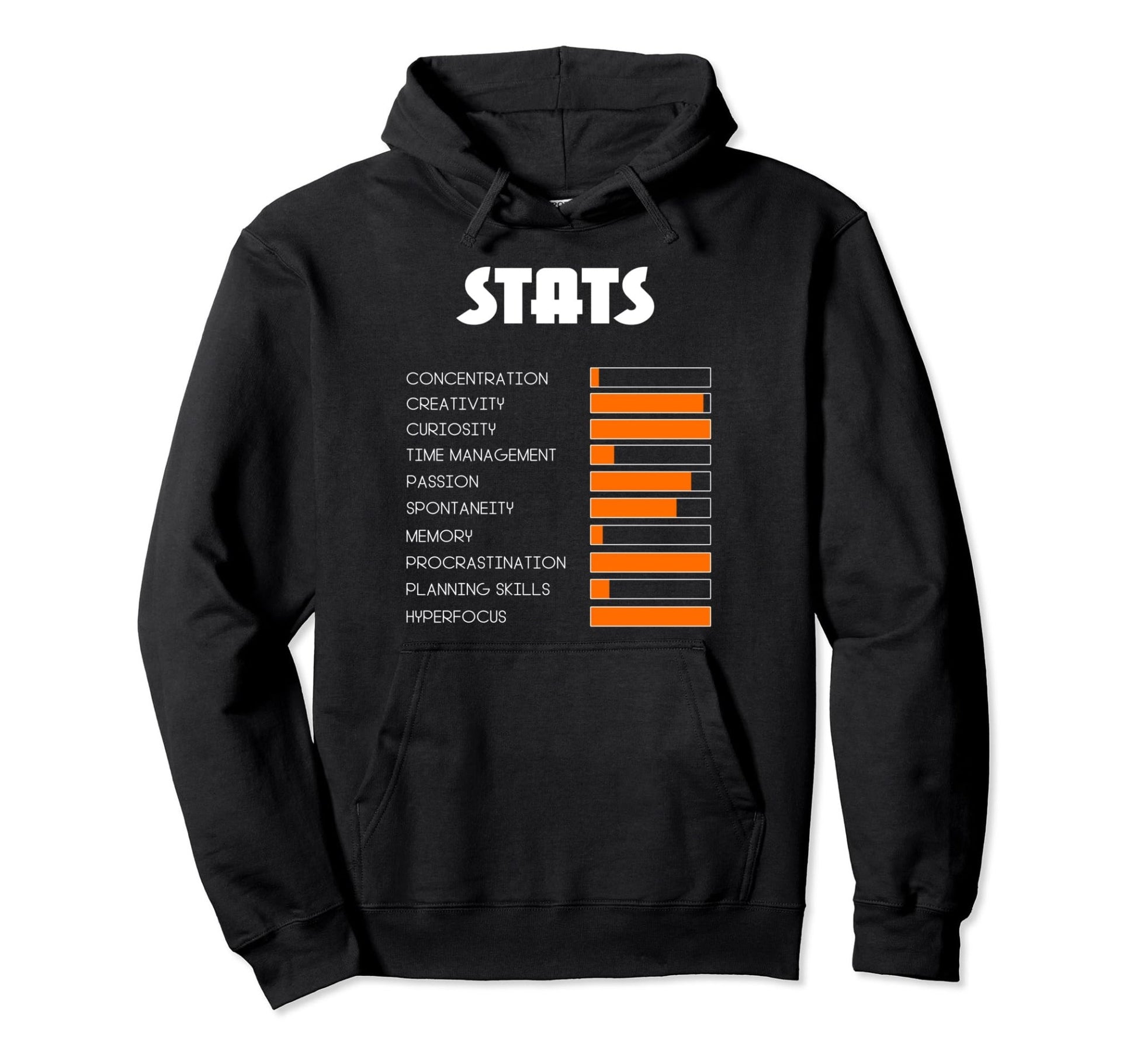 ADHD Stats Pullover Hoodie - FocusAid Essentials: Empowering ADHD Living