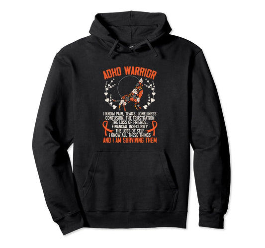 ADHD Warrior Pullover Hoodie - FocusAid Essentials: Empowering ADHD Living