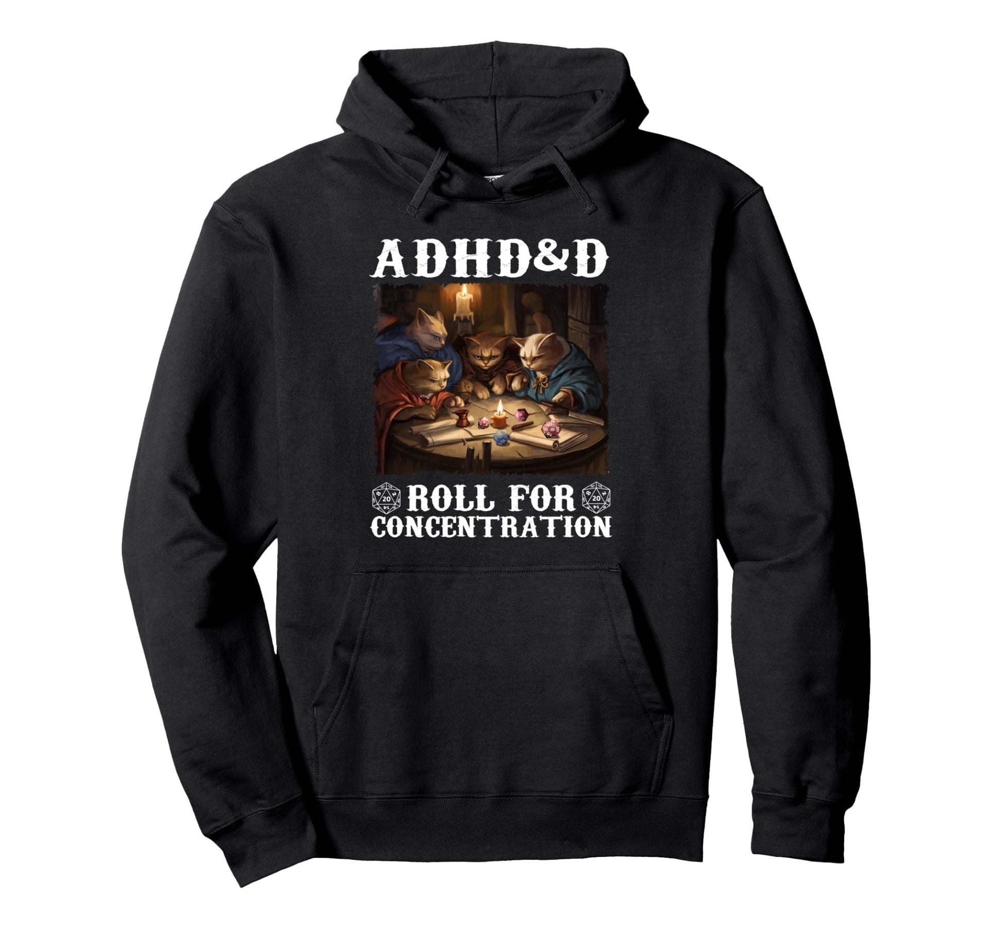 "ADHD&D - Roll For Concentration" Pullover Hoodie - FocusAid Essentials: Empowering ADHD Living