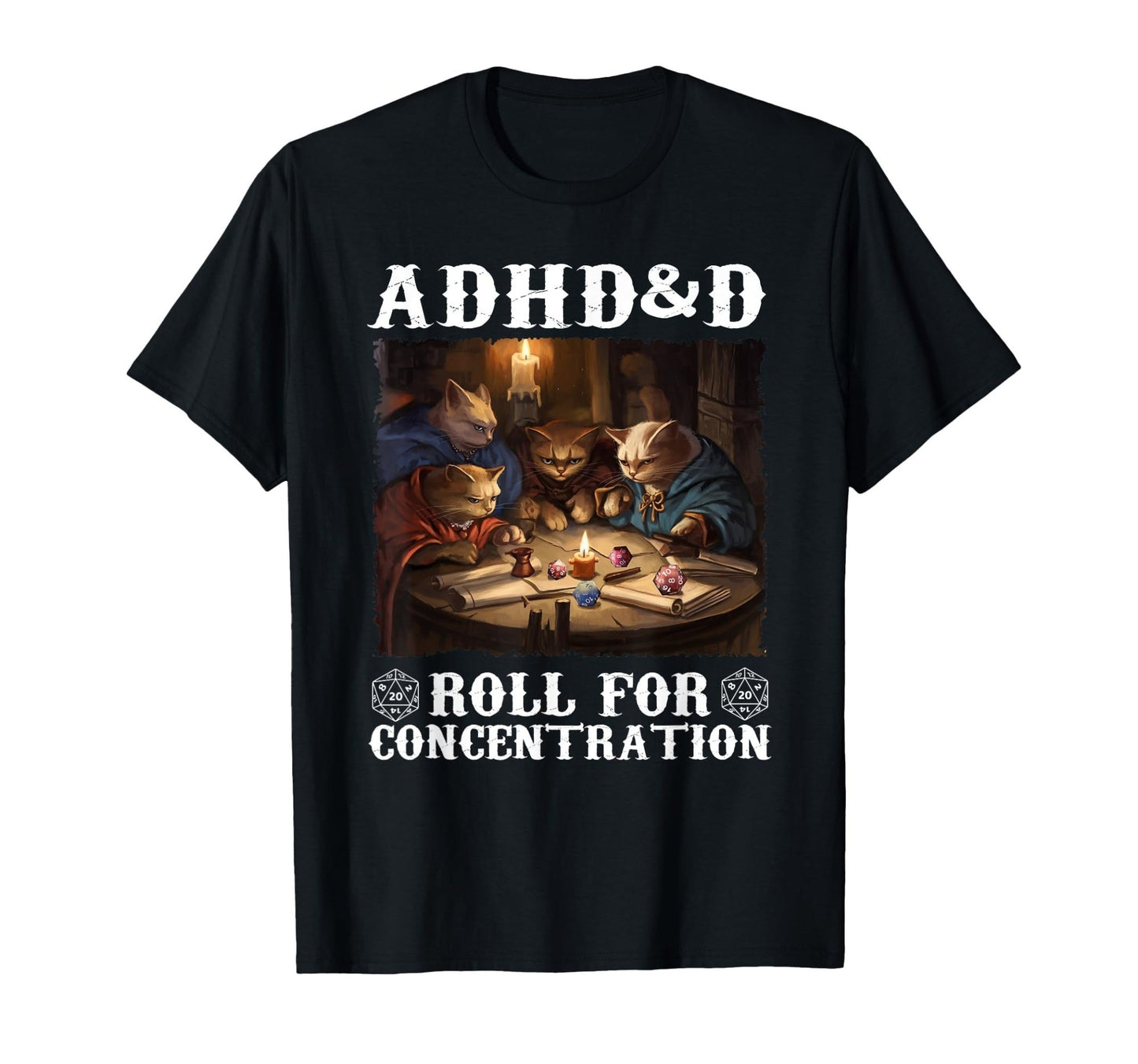 "ADHD&D Roll For Concentration" T-Shirt - FocusAid Essentials: Empowering ADHD Living