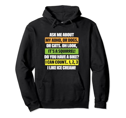 "Ask Me About My ADHD..." Pullover Hoodie - FocusAid Essentials: Empowering ADHD Living