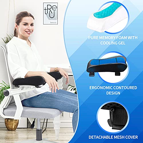 BEAUTRIP Ergonomic Armrest Pads - Office Chair Arm Rest Cover Pillow - Elbow Support Cushion for Computer, Gaming and Desk Chairs (Set of 2, Mesh Cover) - FocusAid Essentials: Empowering ADHD Living