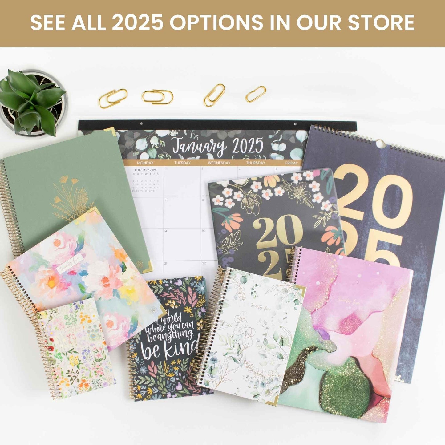 bloom daily planners 2025 Desk Calendar - 21" x 16" Large Monthly Organizer Pad with Stickers (January 2025 - December 2025) Desktop Blotter - Greenery - FocusAid Essentials: Empowering ADHD Living