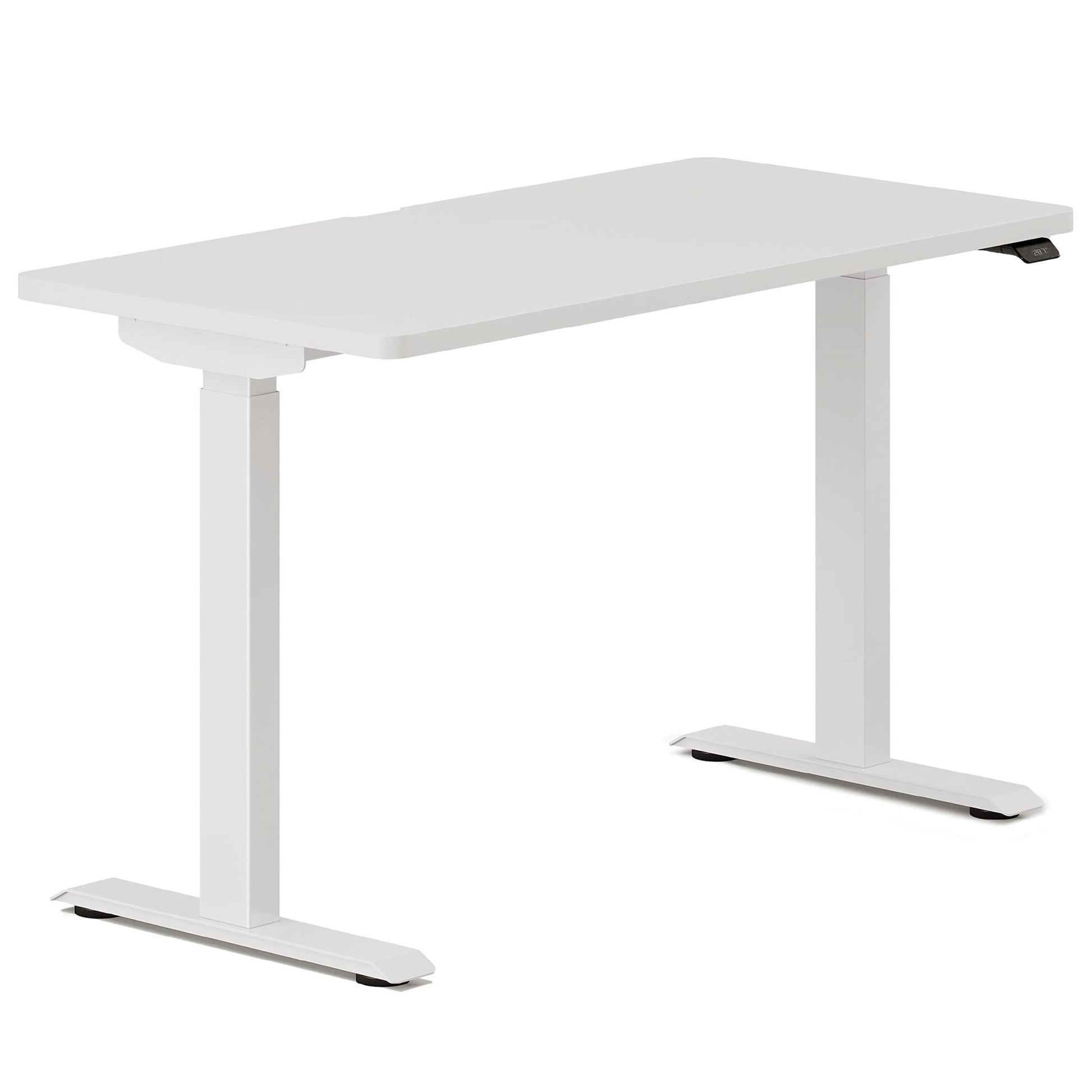 Branch Duo Standing Desk 48 Inches - Adjustable Standing Desk with 20” Range - OLED Control Panel - Frameless Design & Compact Size Suitable for Many Spaces - White Base - White Top - FocusAid Essentials: Empowering ADHD Living