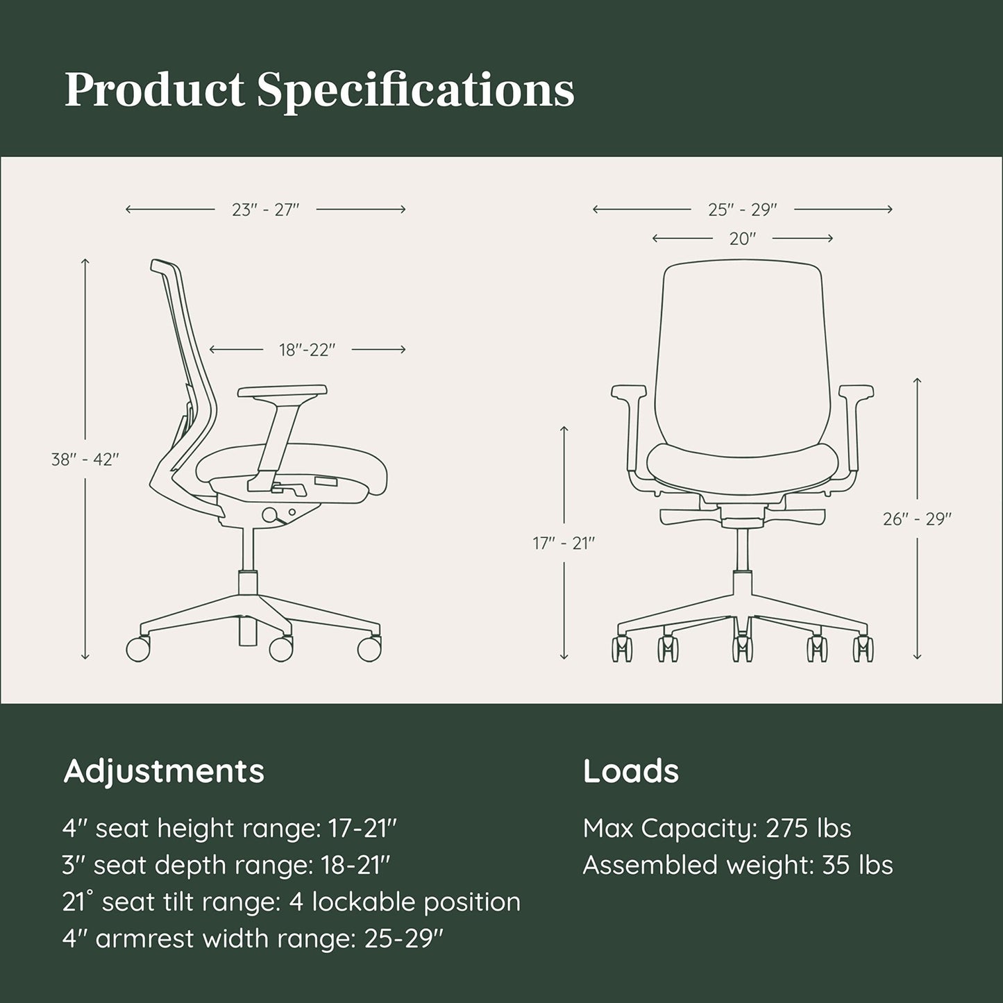 Branch Ergonomic Chair - A Versatile Desk Chair with Adjustable Lumbar Support, Breathable Mesh Backrest, and Smooth Wheels - Experience Optimal Comfort and Support - Pebble - White - FocusAid Essentials: Empowering ADHD Living