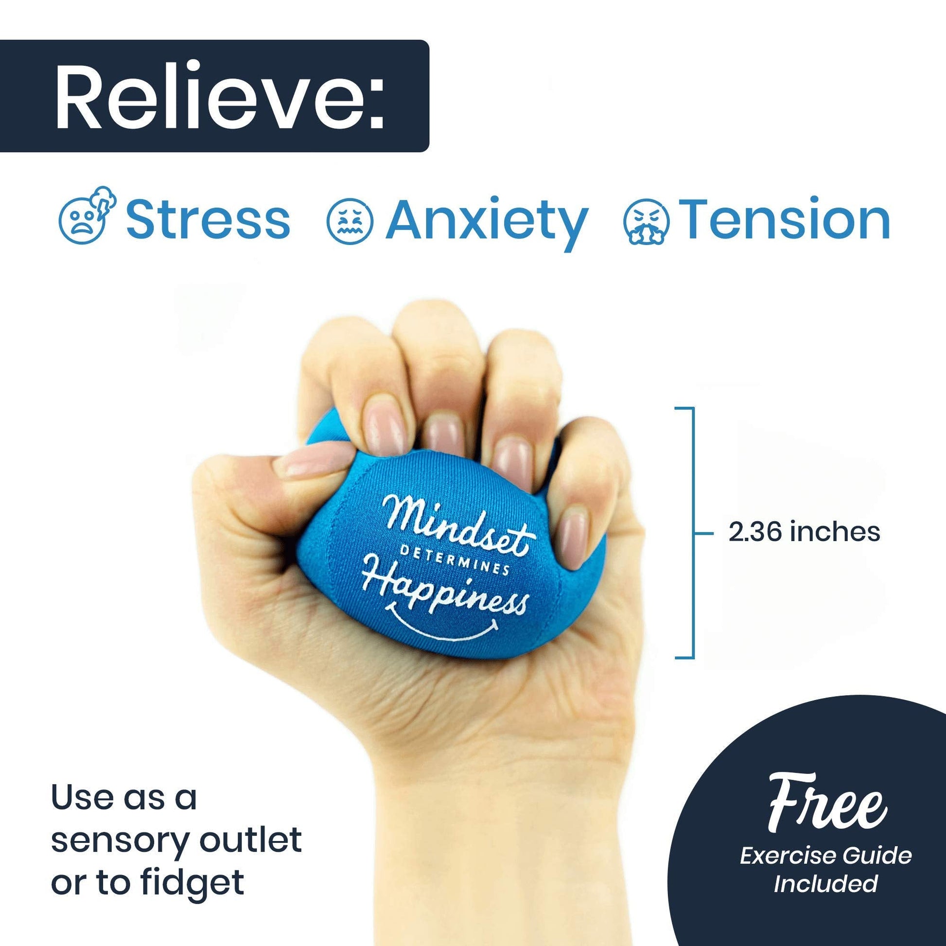 Candescent Stress Balls - Hand Therapy Relief for Anxiety, Fidget, Tension, Exercise Strengthener - Motivational Toys for Adults & Kids - Set of 2 - FocusAid Essentials: Empowering ADHD Living