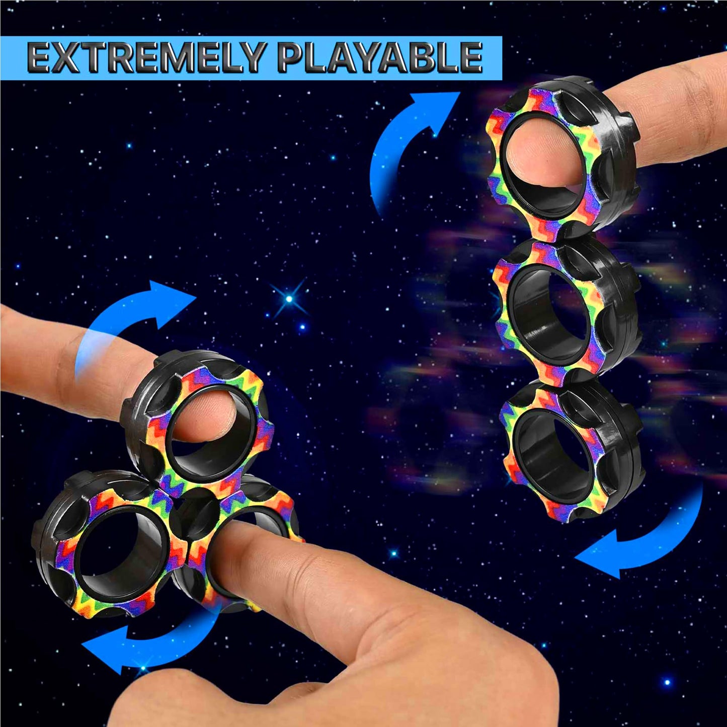 Dr.Kbder 5Pcs Fidget Toys Adults Set, Autism Sensory Pack with figette Cube Magnetic Rings Pad ADHD Stress Relief for Kids Teen, Cool Gadget Desk Spinner Christmas Stocking Stuffer - FocusAid Essentials: Empowering ADHD Living