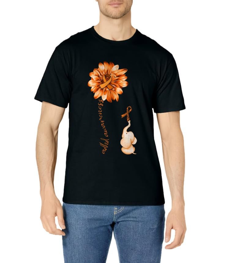 Elephant Sunflower ADHD Awareness T-Shirt - FocusAid Essentials: Empowering ADHD Living