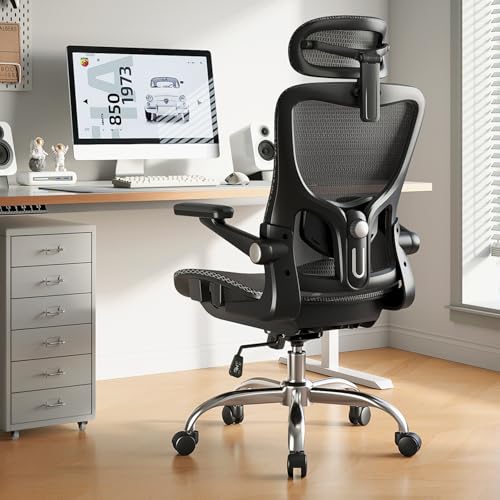 Ergonomic Office Chair, Mesh Office Chair with Rocking Function,Ergonomic Chair with 3D Headrest, 3D Armrests, and Adjustable Lumbar Support,SGS Class 4 Gas Clylinder 300 Lbs Capacity - FocusAid Essentials: Empowering ADHD Living