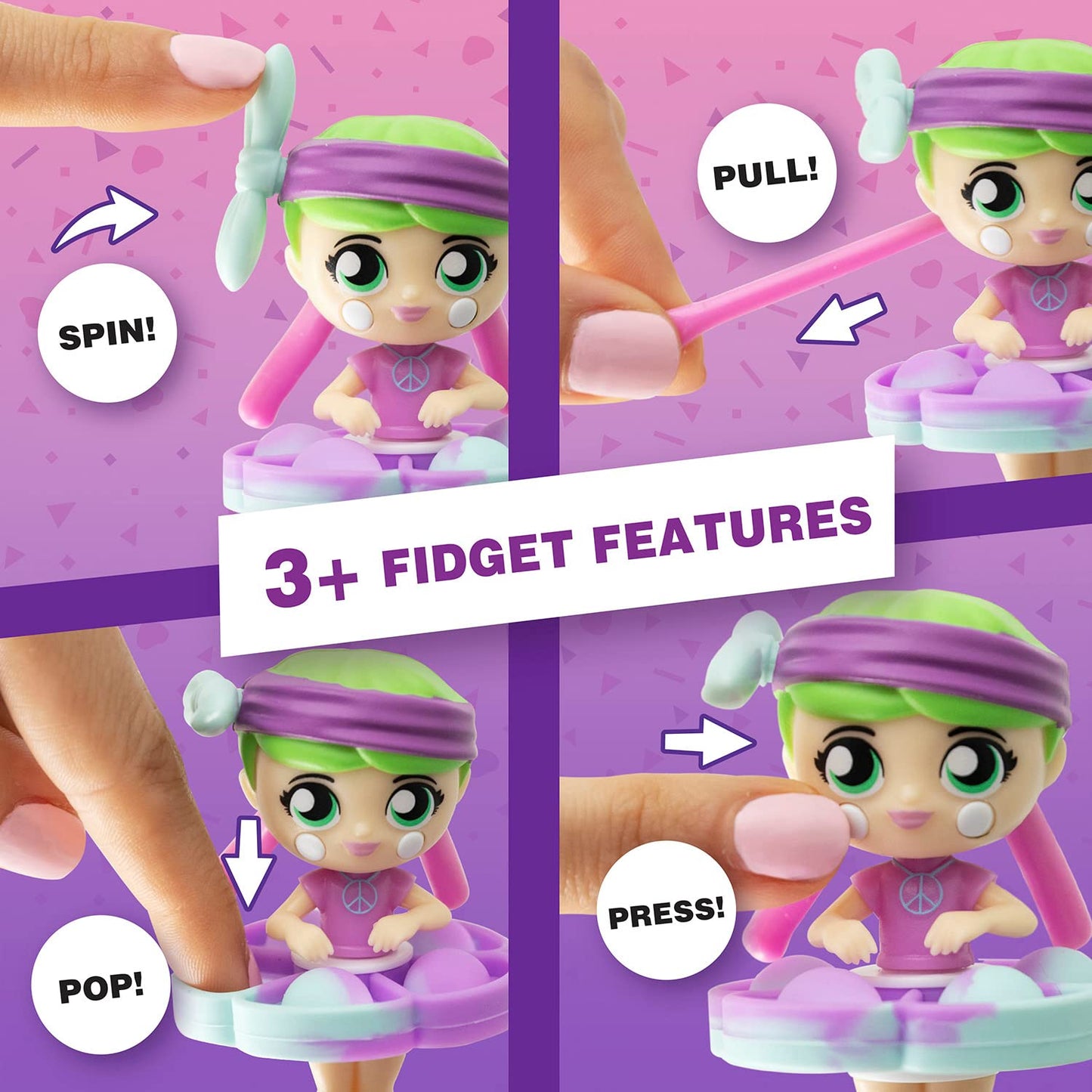 Fashion Fidgets Sensory Toy Dolls – Push Pop Fidget Toy Pack of 2 – Anxiety and Stress Relief for Kids - FocusAid Essentials: Empowering ADHD Living