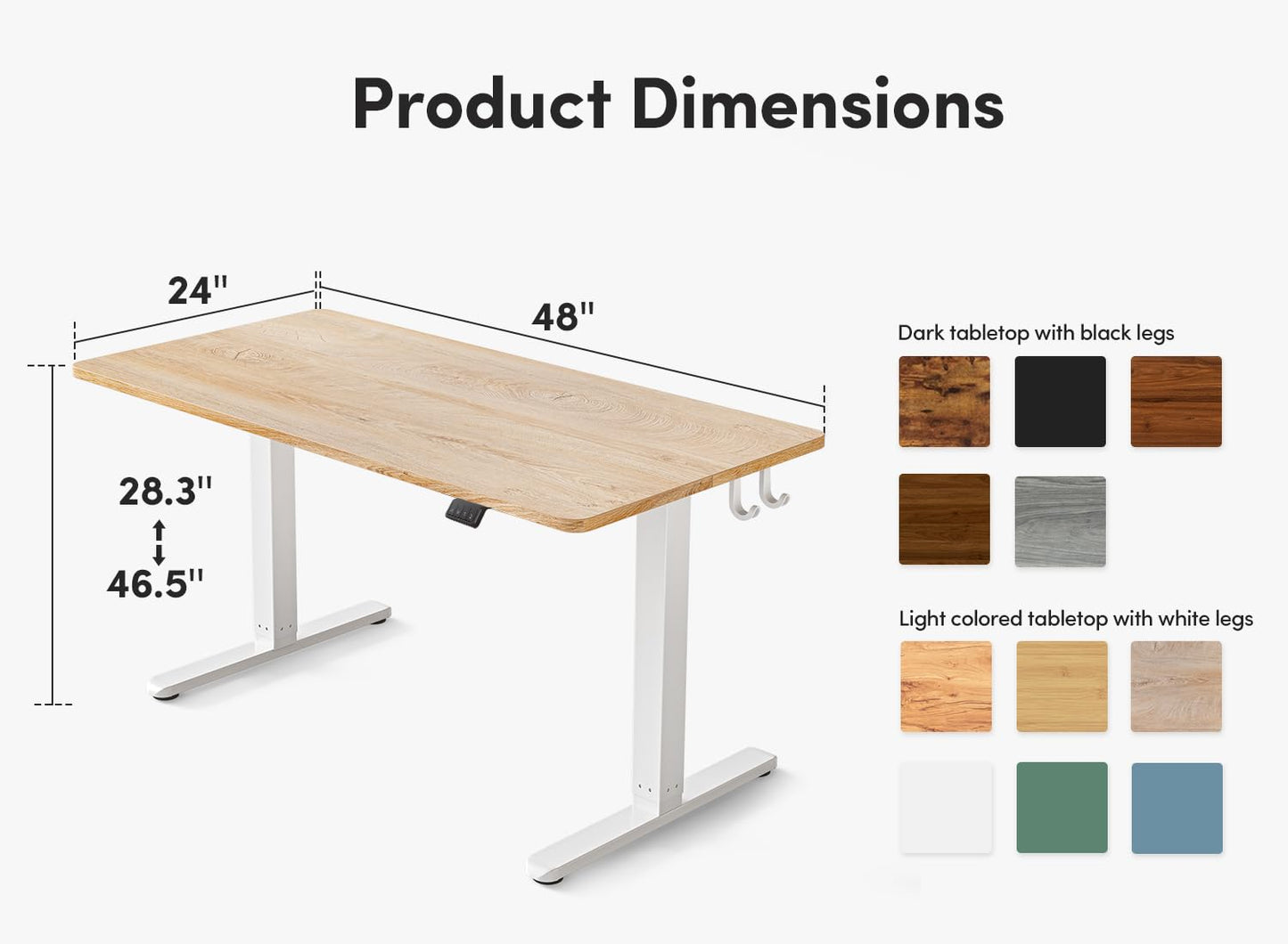 FEZIBO Electric Standing Desk, 48 x 24 Inches Height Adjustable Stand up Desk, Sit Stand Home Office Desk, Computer Desk, Maple - FocusAid Essentials: Empowering ADHD Living