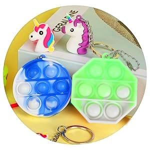 Fidget Purse, Pop Fidget Push It Bubble Popper Unicorn Bag with Bulk Fidget Bracelets Key Chain Stress Relief Toys for Girls Ages 3 - 12 Gift Easter Basket Stuffers Birthday Party Favor Xmas Stocking - FocusAid Essentials: Empowering ADHD Living