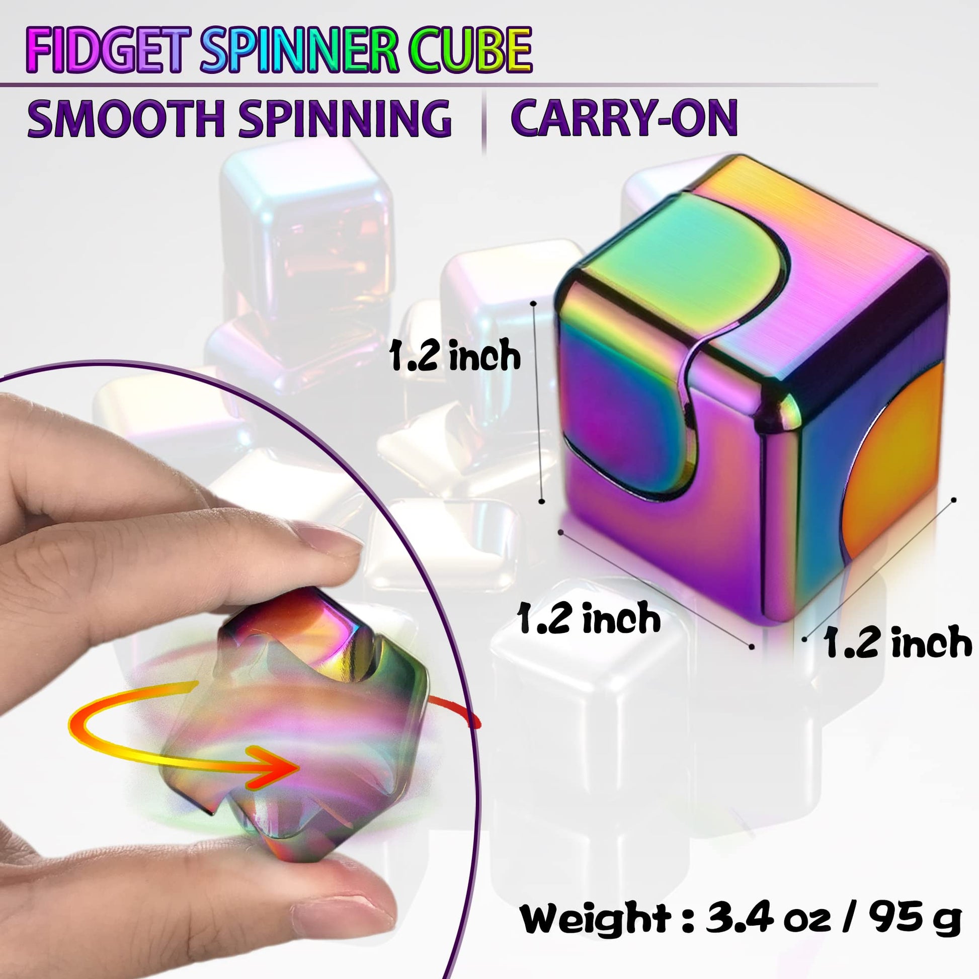 Fidget Spinner Toys Cube Adults, Easter Basket Stuffers for Teens Metal EDC Cool Desk Gadgets Office Toys Small Anxiety Figette Sensory Toy, ADHD Tool Fingears Figet Stress Valentine Gift for Boys - FocusAid Essentials: Empowering ADHD Living