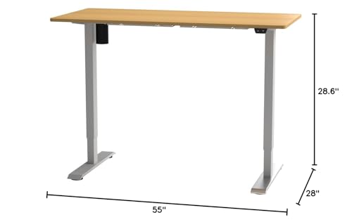 FLEXISPOT EN1 One - Piece Standing Desk 55 x 28 Inch Desktop Electric Adjustable Height Desk Home Office Computer Workstation Sit Stand up Desk (White Frame + 55" Maple Top, 2 Packages) - FocusAid Essentials: Empowering ADHD Living