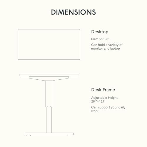 FLEXISPOT EN1 One - Piece Standing Desk 55 x 28 Inch Desktop Electric Adjustable Height Desk Home Office Computer Workstation Sit Stand up Desk (White Frame + 55" Maple Top, 2 Packages) - FocusAid Essentials: Empowering ADHD Living