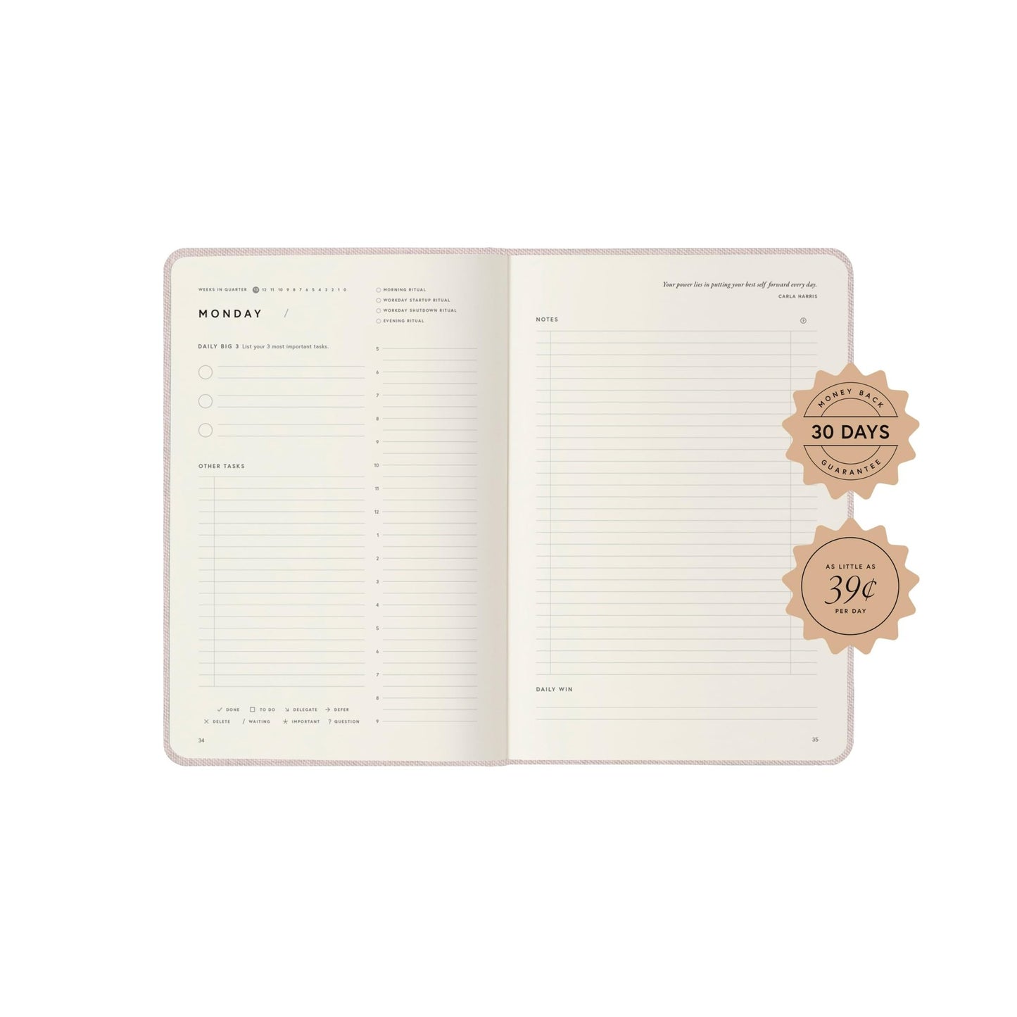 Full Focus Oatmeal Linen Planner by Michael Hyatt - The #1 Daily Planner to Set Annual Goals, Increase Focus, Eliminate Overwhelm, and Achieve Your Biggest Goals - Hardcover - FocusAid Essentials: Empowering ADHD Living