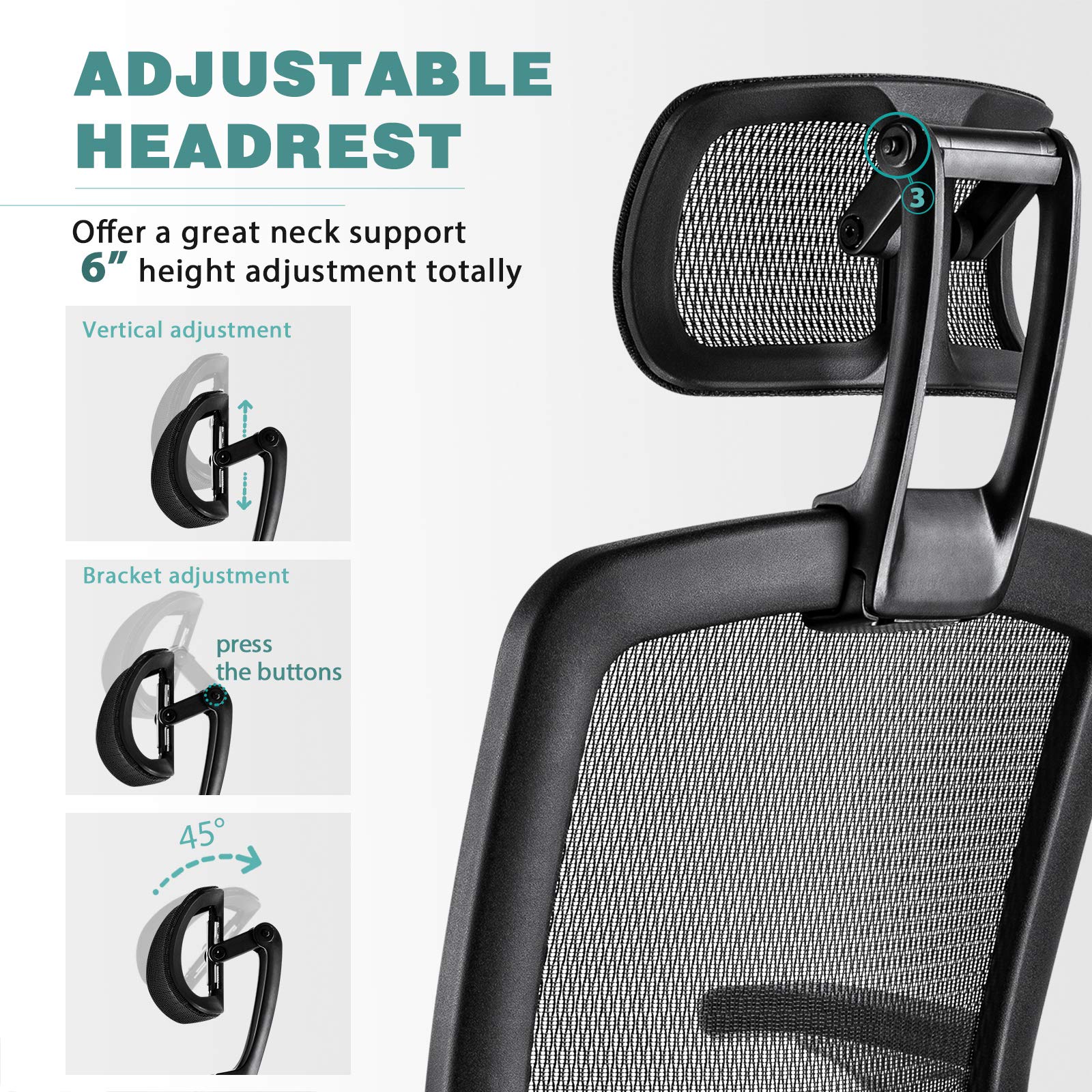 GABRYLLY Ergonomic Office Chair, High Back Home Desk Chair with Headrest, Flip - Up Arms, 90 - 120° Tilt Lock and Wide Cushion, Big and Tall Mesh Chairs for Man Woman, Black Task Chair - FocusAid Essentials: Empowering ADHD Living