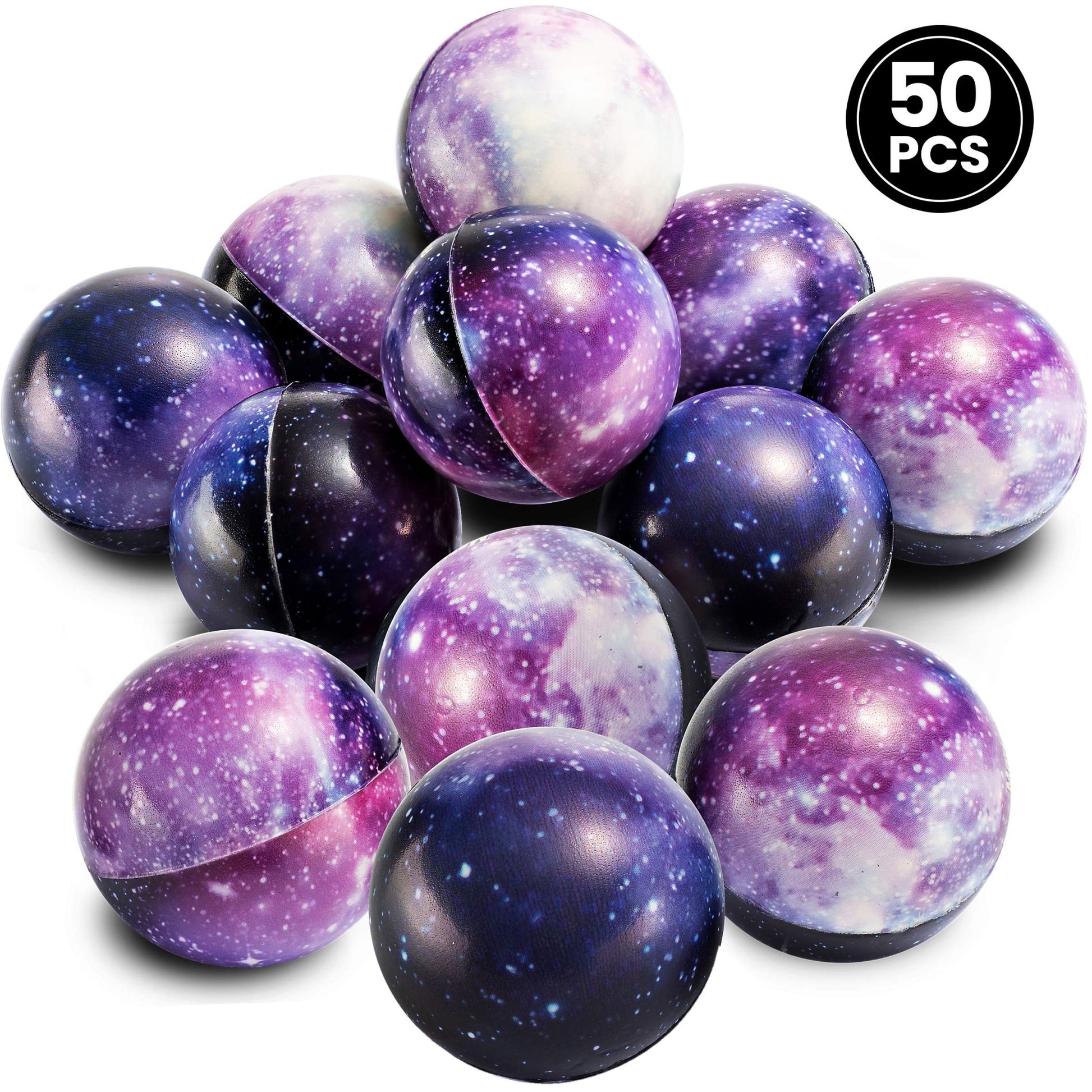 Galaxy Stress Balls for Kids - Pack of 24 Bulk - Squeeze Anxiety Fidget Sensory Balls for Children with Outer Space Theme, Toys for Party Favors and Birthday Party Supplies - FocusAid Essentials: Empowering ADHD Living