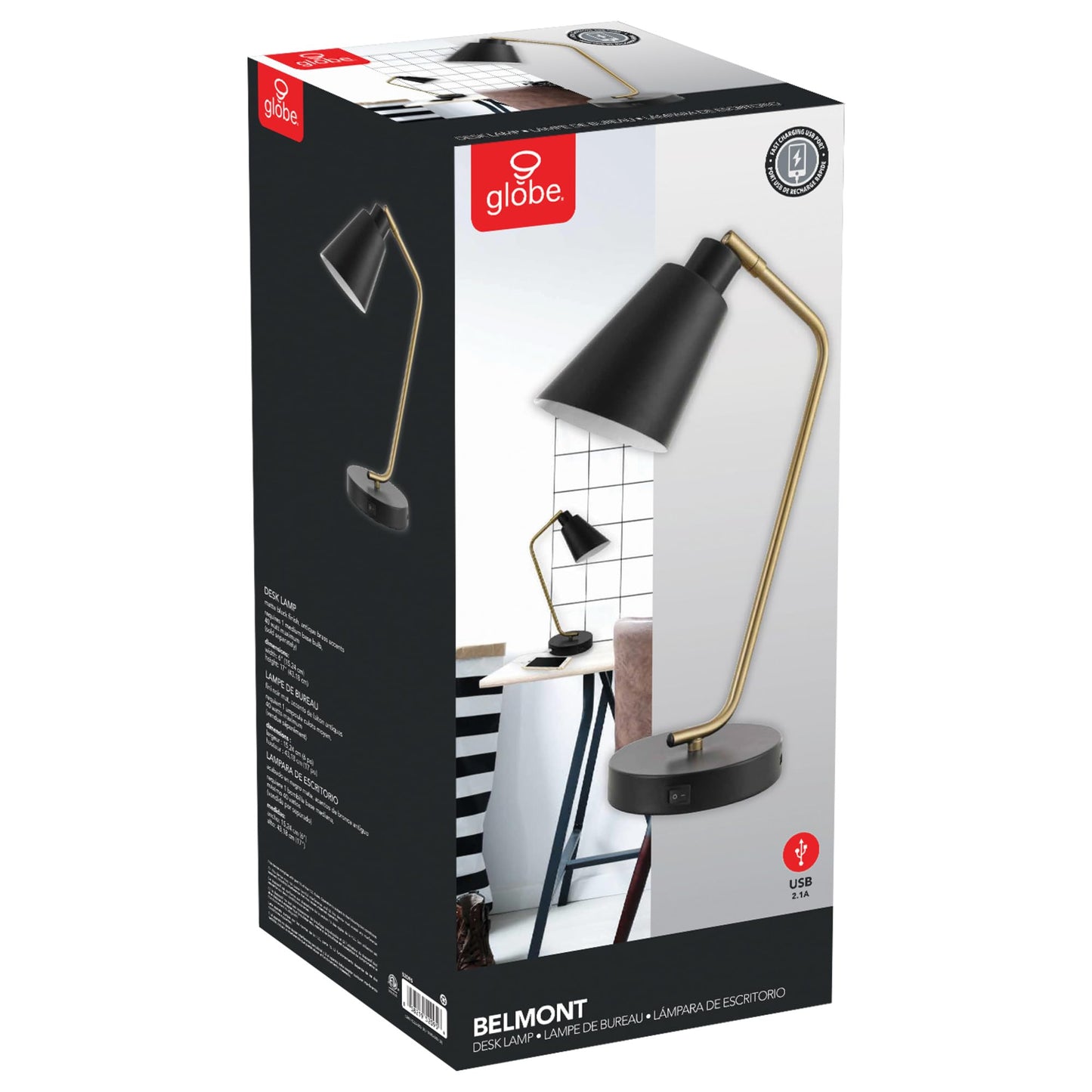 Globe Electric 52095 Belmont Desk Lamp - FocusAid Essentials: Empowering ADHD Living