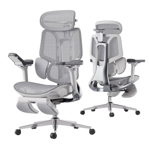 Hbada E3 Pro Ergonomic Office Chair, Big and Tall Office Chair - with 3 - Zone Dynamic Lumbar Support, 4D Adjustable Headrest, 6D Adjustable Armrests, Swivel Computer Chair for Home Office, Grey - FocusAid Essentials: Empowering ADHD Living