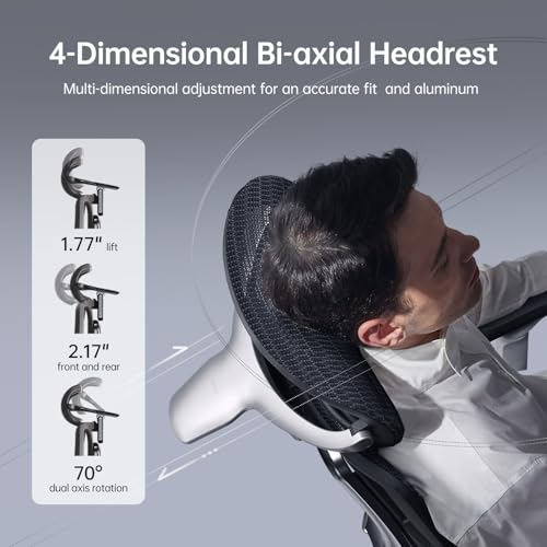 Hbada E3 Ultra Ergonomic Office Chair, Big and Tall Office Chair - with 3 - Zone Dynamic Lumbar Support, 360° Mechanical Armrests, 4D Adjustable Headrest, Aluminum Alloy, Premium Mesh, Black - FocusAid Essentials: Empowering ADHD Living