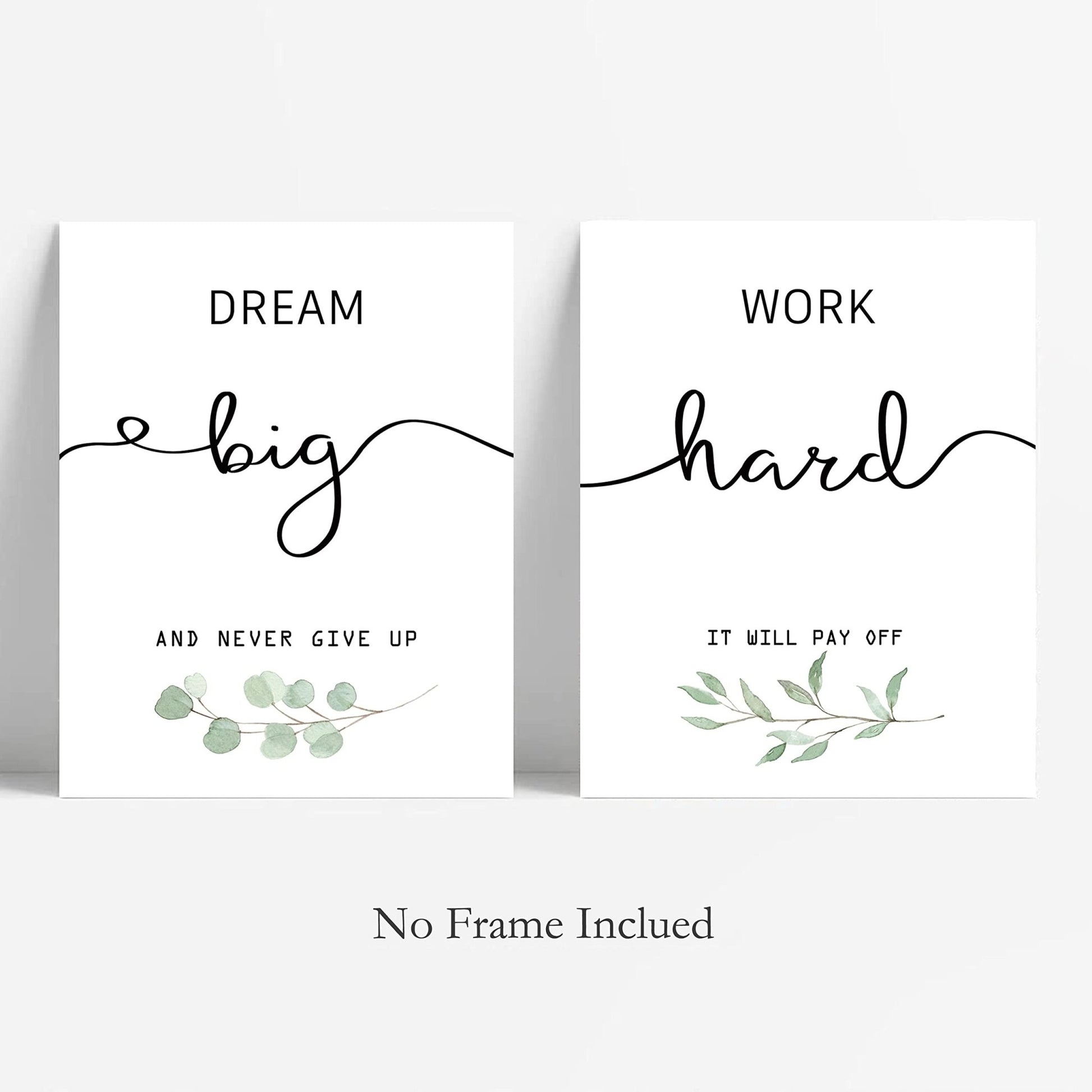 Howwii Inspirational Wall Art Office Decor, Motivational UNFRAMED Wall Art Prints for Bedroom,Living Room,Office,Classroom, Set of 4, 8"x10" - FocusAid Essentials: Empowering ADHD Living