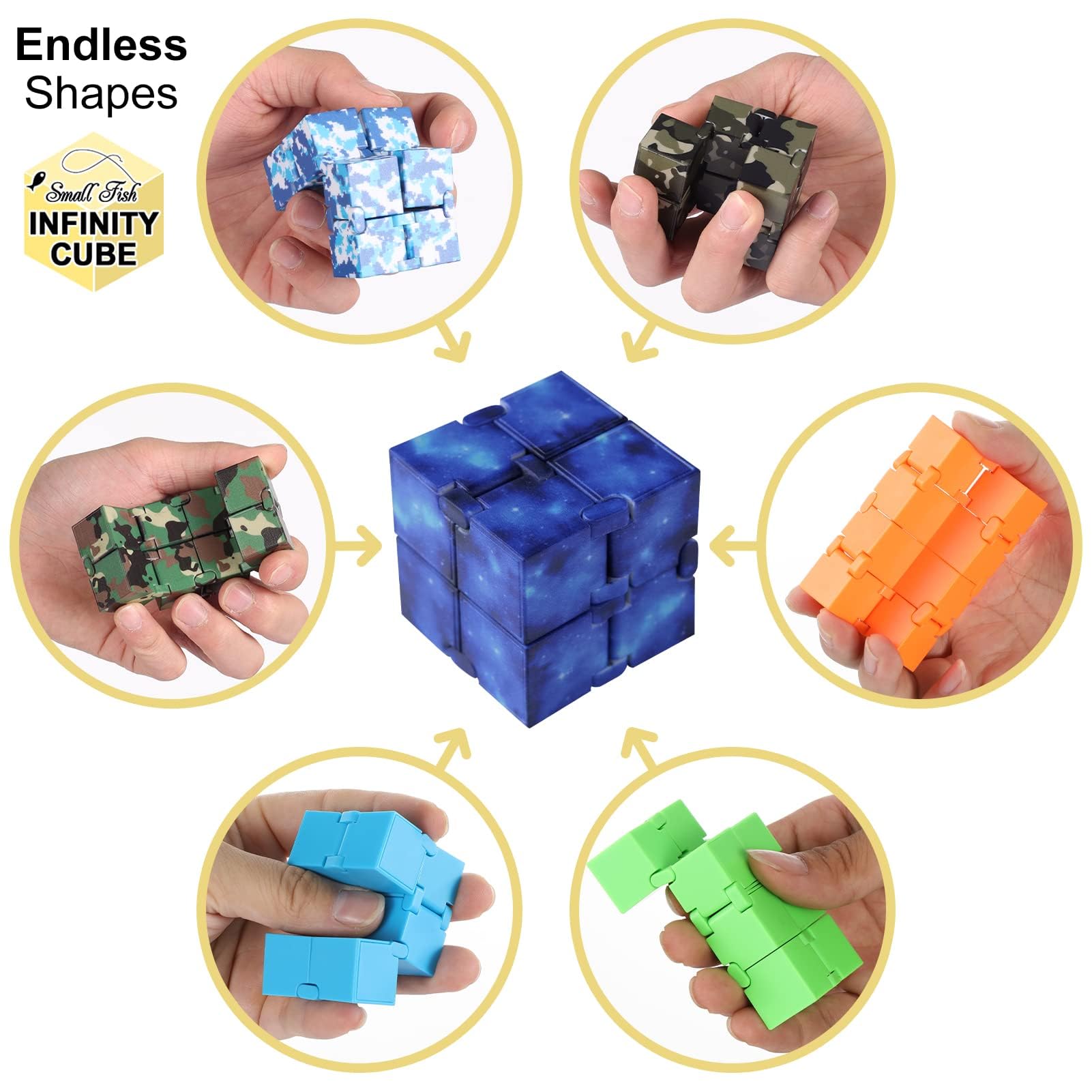 Infinity Cube Toy Fidget Galaxy, Fidget Sensory Cube Toy for Kids and Adults for Stress Relief and Anti - Anxiety, Mini Gadget for Boys and Girls with Autism, ADD, and ADHD, Cool Handheld Desk Toy - FocusAid Essentials: Empowering ADHD Living