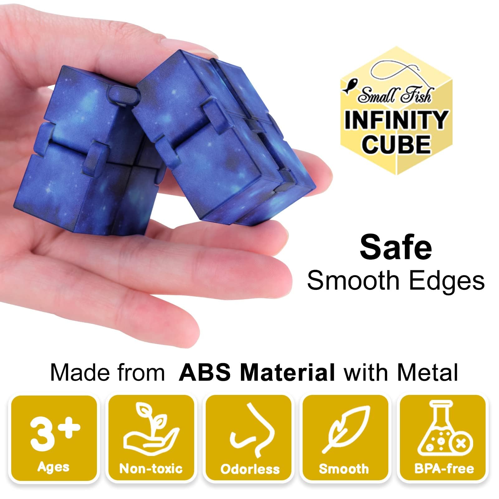 Infinity Cube Toy Fidget Galaxy, Fidget Sensory Cube Toy for Kids and Adults for Stress Relief and Anti - Anxiety, Mini Gadget for Boys and Girls with Autism, ADD, and ADHD, Cool Handheld Desk Toy - FocusAid Essentials: Empowering ADHD Living